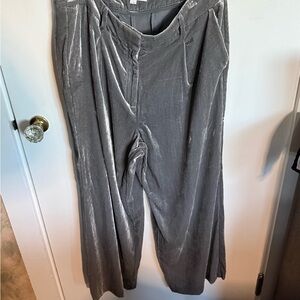 LOFT Charcoal Velvet Trousers